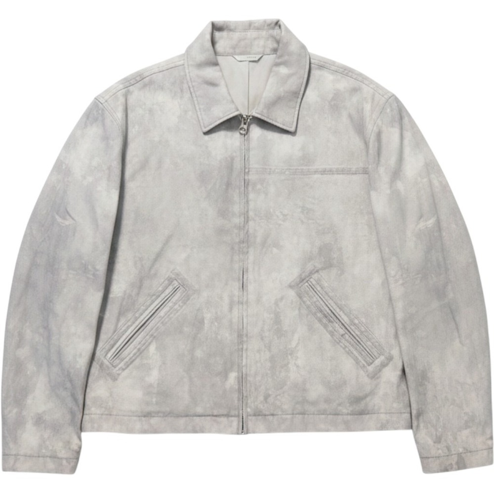 Zara Man Grey Tie Dye Acid Wash Full Zip Canvas Jacket L 3918/406/805